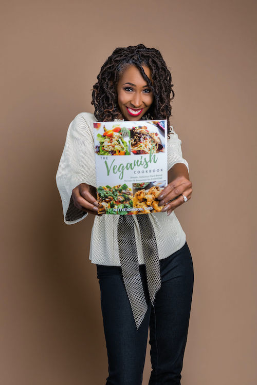 Nettye Johnson with the Veganish Cookbook