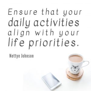 Nettye Johnson Quote Image - Activities Priorities