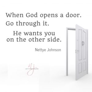 Nettye Johnson Quote Image - When God Opens Doors